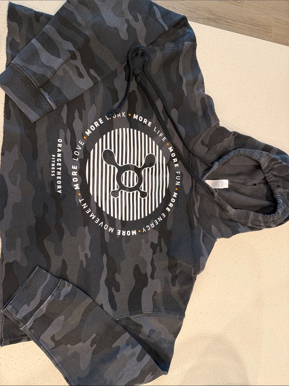 Orangetheory Black & Charcoal Camo Hoodie with Logo